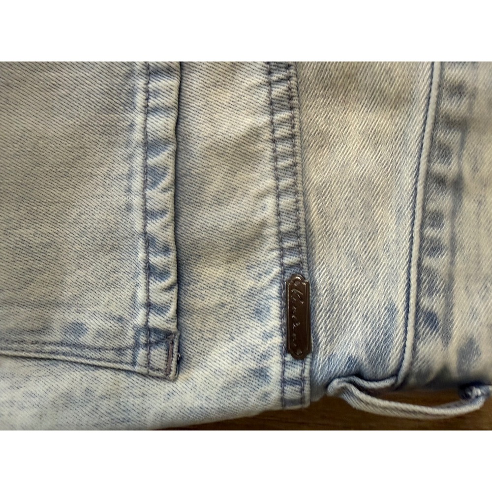 KanCan Signature High Waisted Wide Leg Distressed Jeans Light Acid Wash Size 27 - Picture 10 of 11